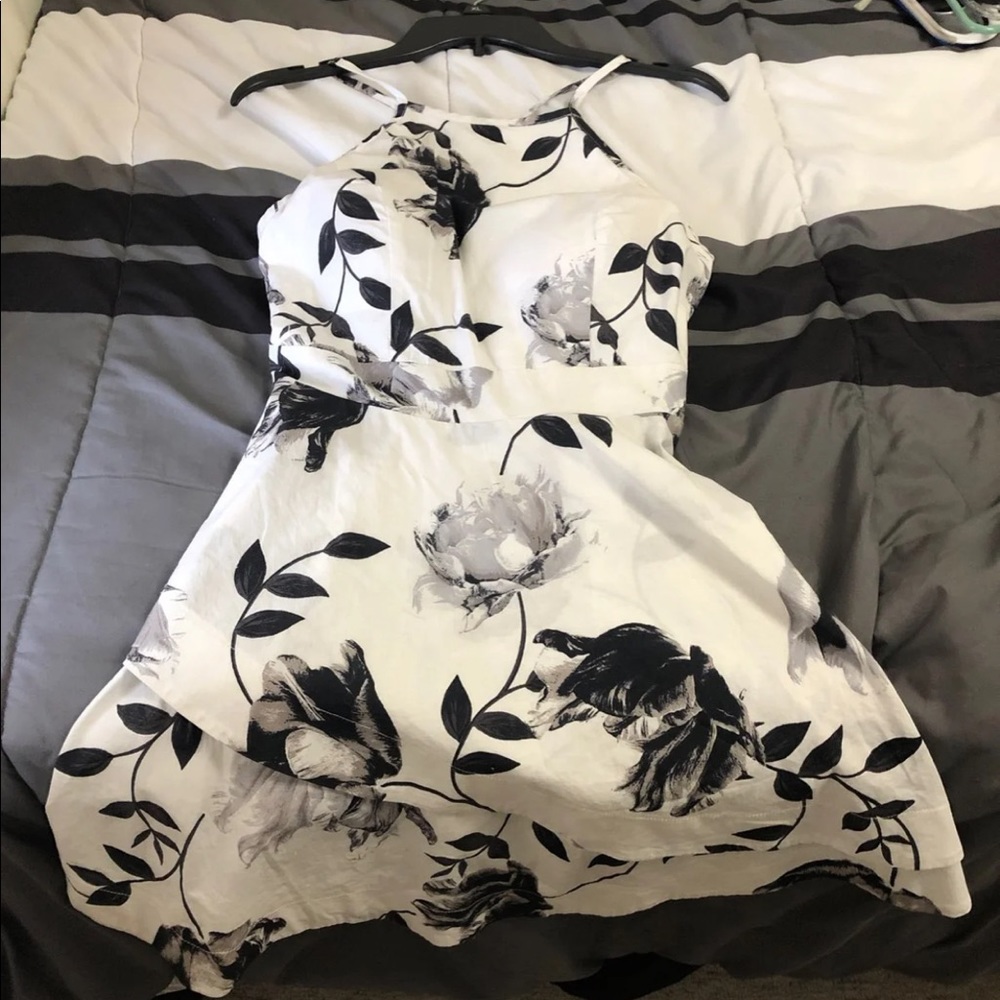 Black and white flower dress